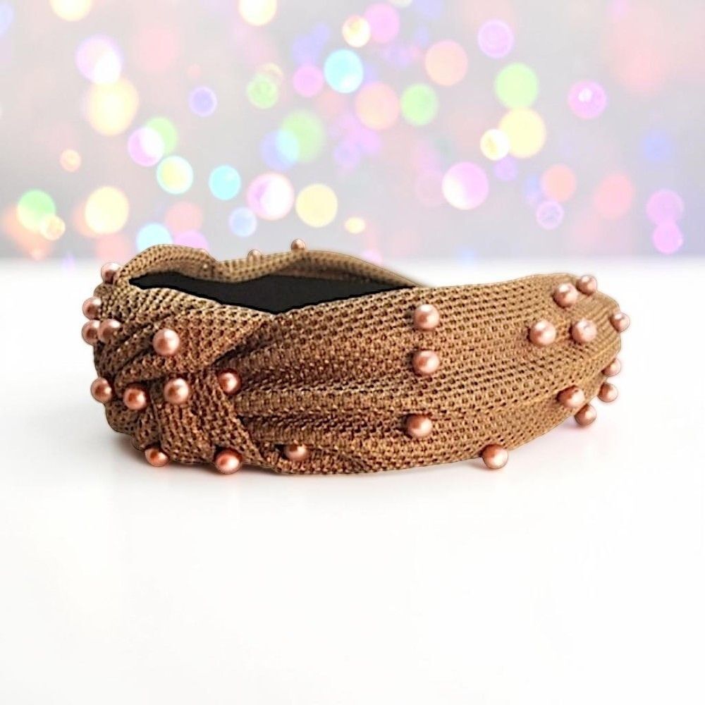 ZAXIE by Stefanie Taylor - Padded Jewel Headband - BROWN NWT MSRP $48